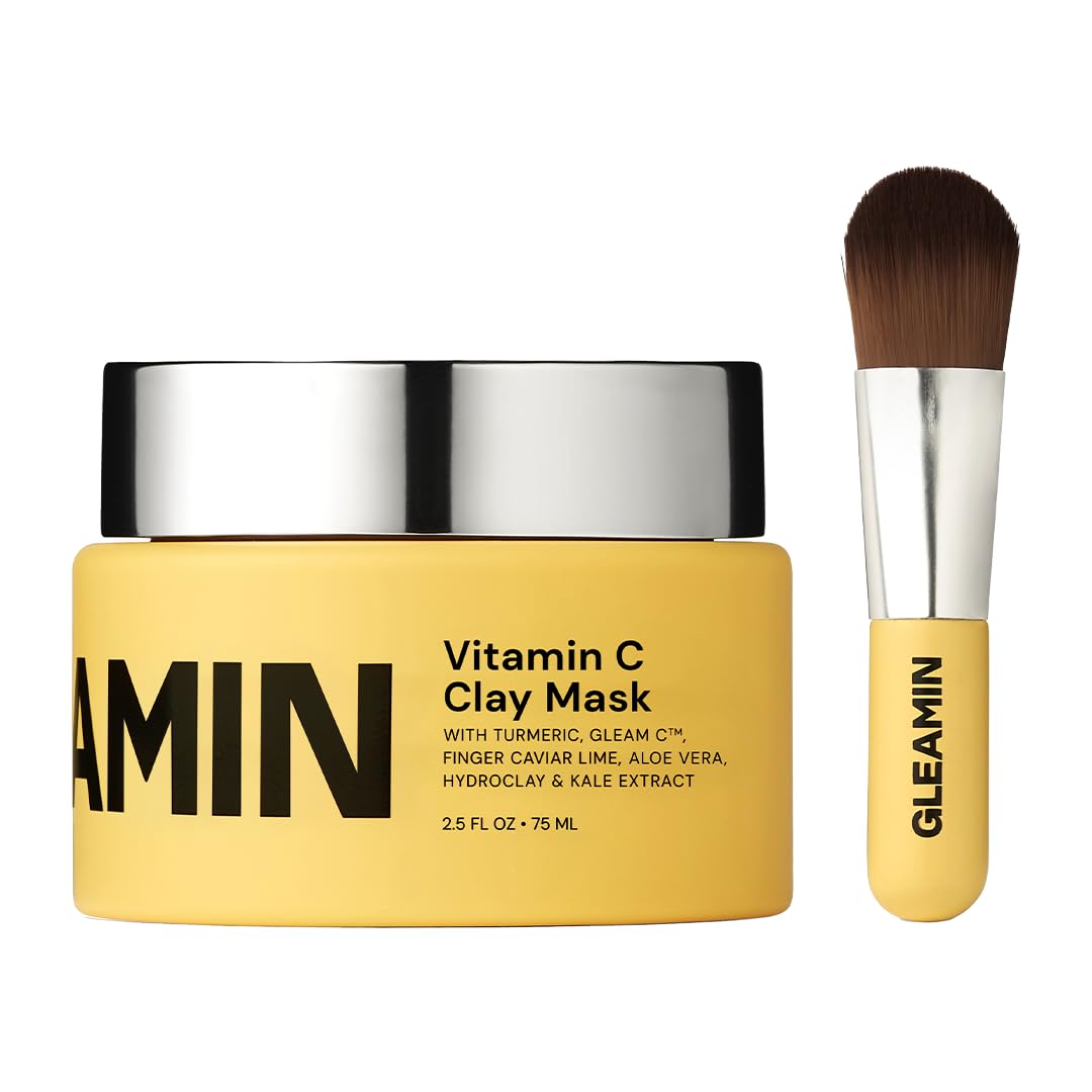 Gleamin Vitamin C Clay Mask for Dark Spots, Turmeric Clay Face Mask Skin Care, Deeply Cleanses & Refines Pores, Brightens Uneven Tone and Helps Beauty & Personal Care Gleamin