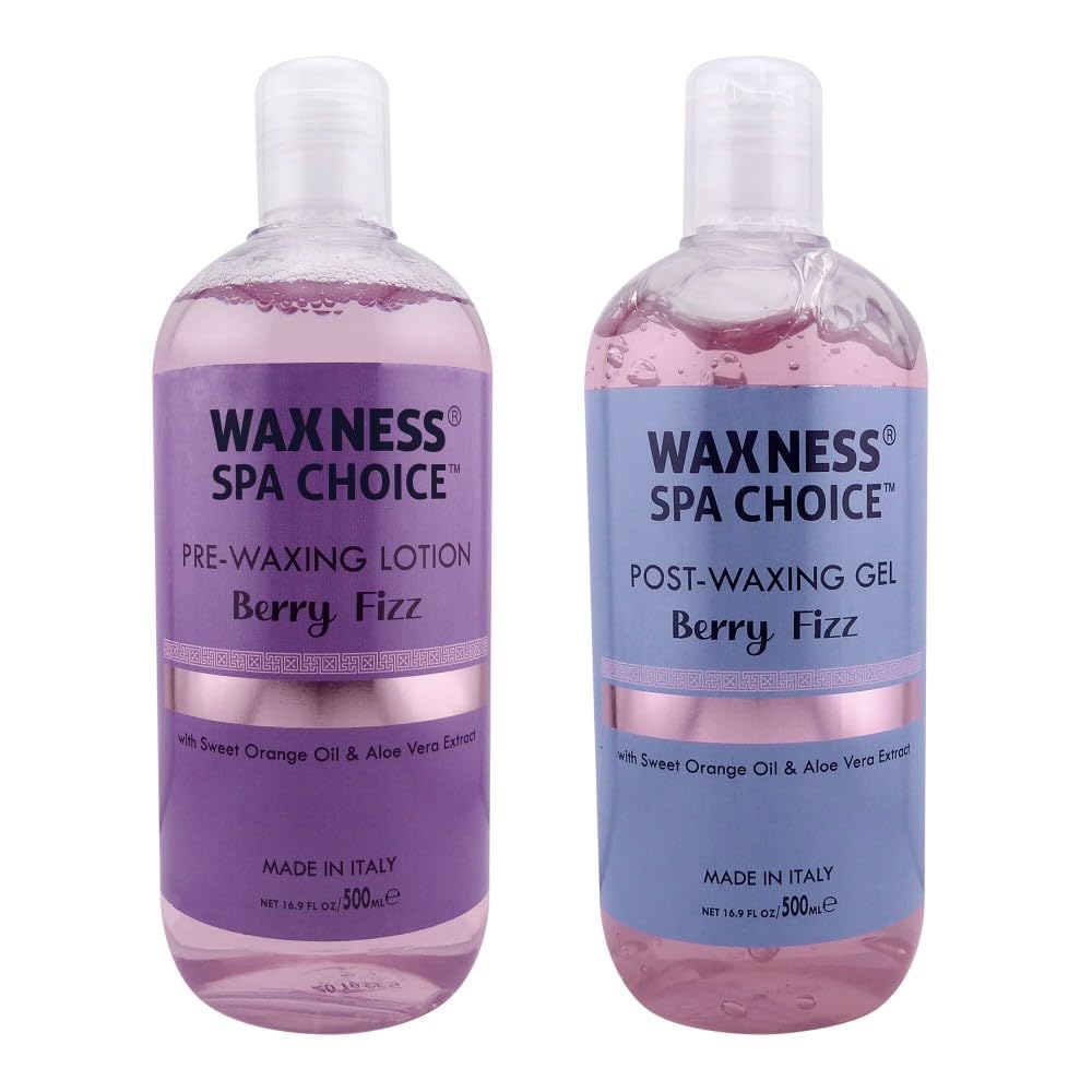 Waxness Spa Choice Pre-Post Waxing Lotion and Gel Berry Fizz 16.9 fl oz / 500 ml X 2 Beauty and Personal Care Waxness