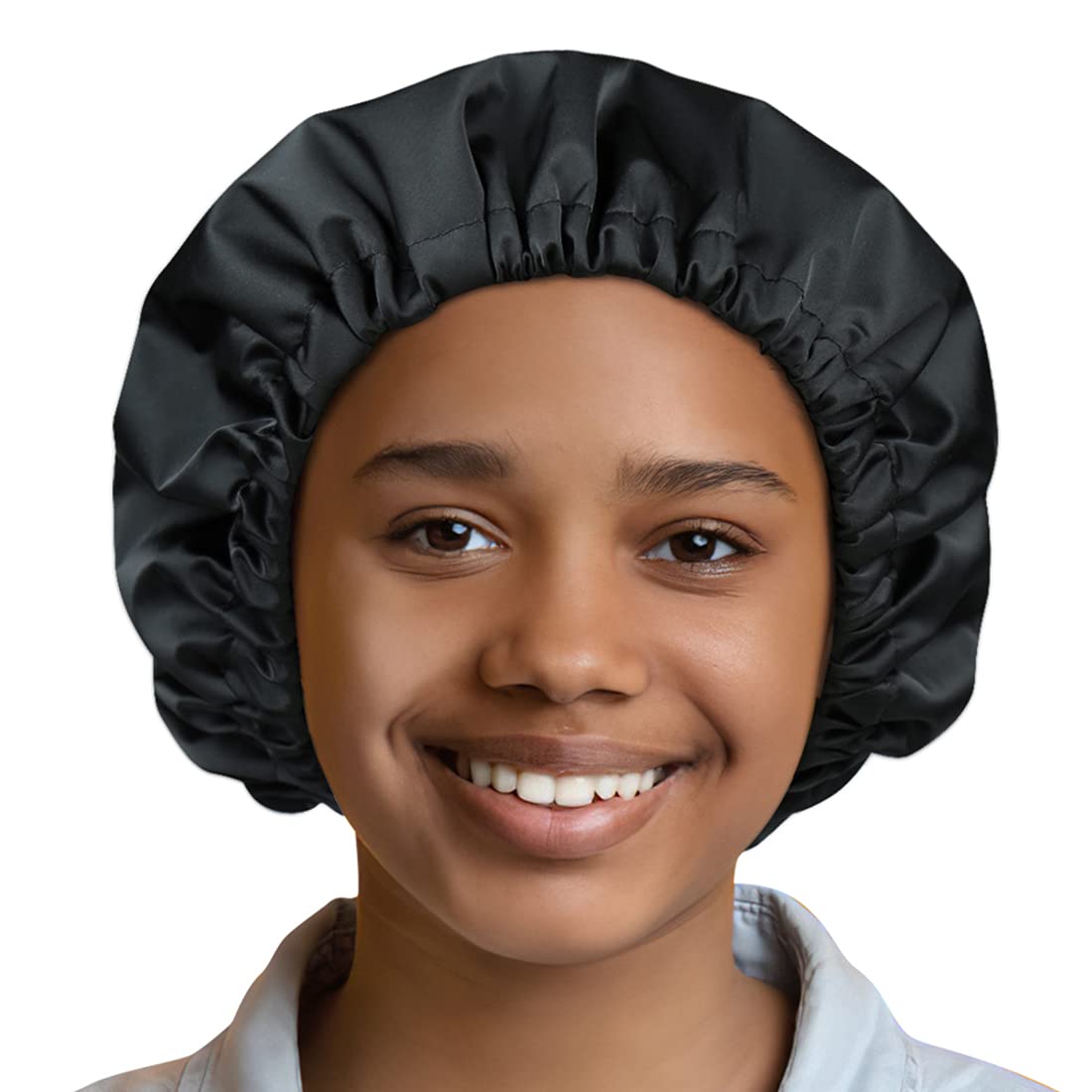 Kids Shower Cap for Girls and Boys with Curly Hair, Braids, Dreadlocks, Twists Dark Black Beauty and Personal Care Heerf