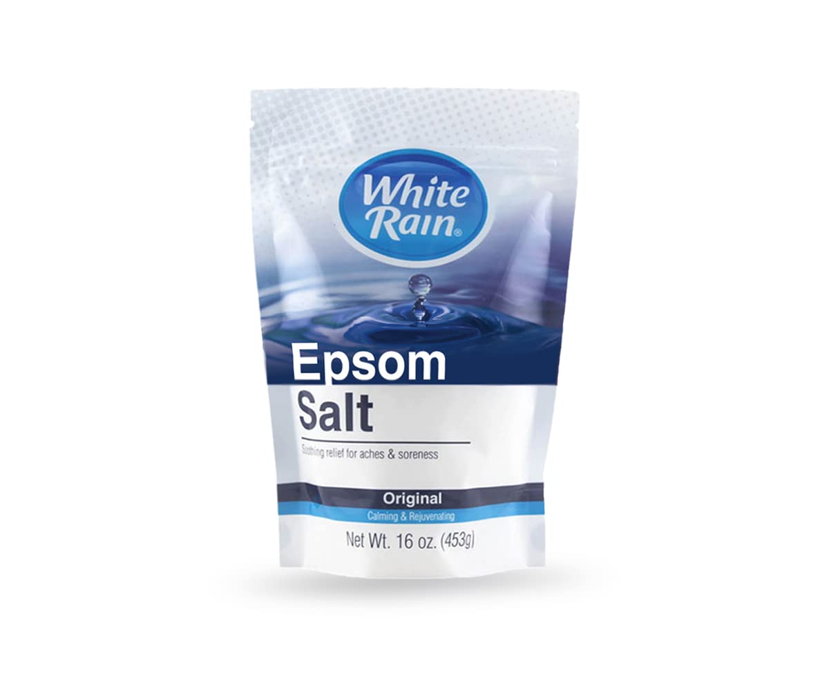 White Rain Natural Epsom Salt Original Calming and Rejuverating, Eucalyptus, Lavender, 16 Oz, 453g Beauty and Personal Care White Rain