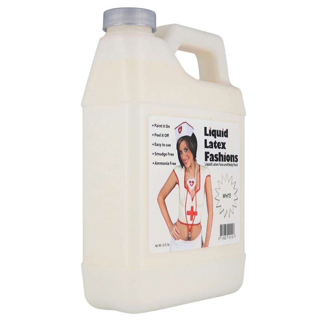 White 32 Oz - Liquid Latex Body Paint, Ammonia Free No Odor, Easy On and Off, Cosplay Makeup, Creates Professional Monster, Zombie Arts Beauty & Personal Care Liquid Latex Fashions