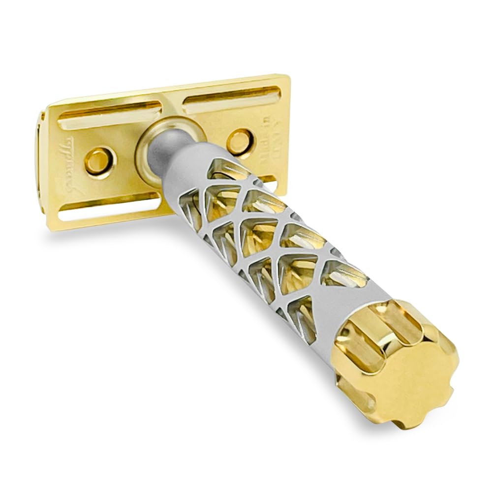 The Goodfellas’ Smile Valynor Double Edge Safety Razor - CNC Machined Brass Head & Brass/Aluminum Handle - 0.8mm Neutral Gap for Smooth, Close Beauty and Personal Care The Goodfellas' smile