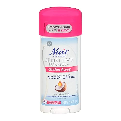 Nair Hair Remover Sensitive Glide Away Coconut Oil 3.3 Ounce (Pack of 3) Beauty & Personal Care Nair