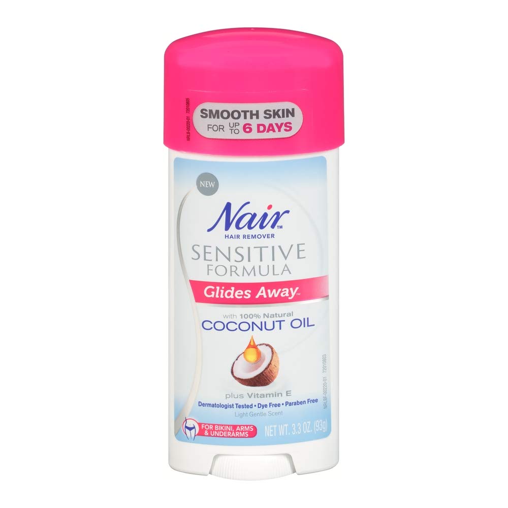 Nair Hair Remover Sensitive Glide Away Coconut Oil 3.3 Ounce (Pack of 3) Beauty & Personal Care Nair