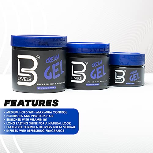 L3 Level 3 Cream Gel - Provides Volume and Medium Hold - With Vitamins to Nourish and Protect Hair Level Three Mens Hair Styling Cream (1000 ML Beauty & Personal Care L3