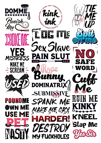 30 BDSM Temporary Tattoo Sexy Naughty Kinky Adult Fake Sticker
