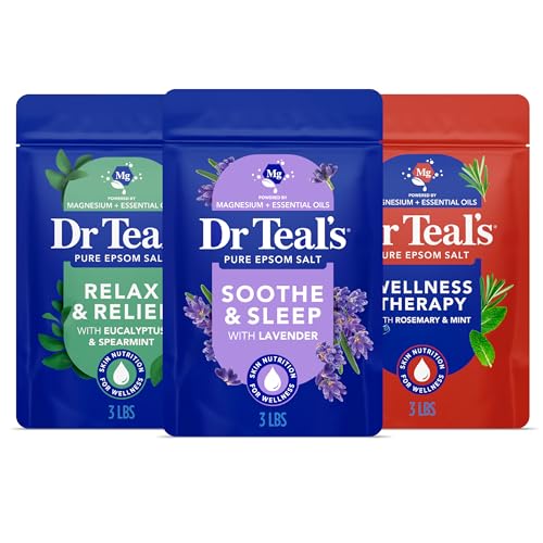 Dr Teal's Epsom Salt Magnesium Soak, Lavender, Eucalyptus & Wellness Trio, 3 lbs (Pack of 3) Beauty and Personal Care Dr Teal's