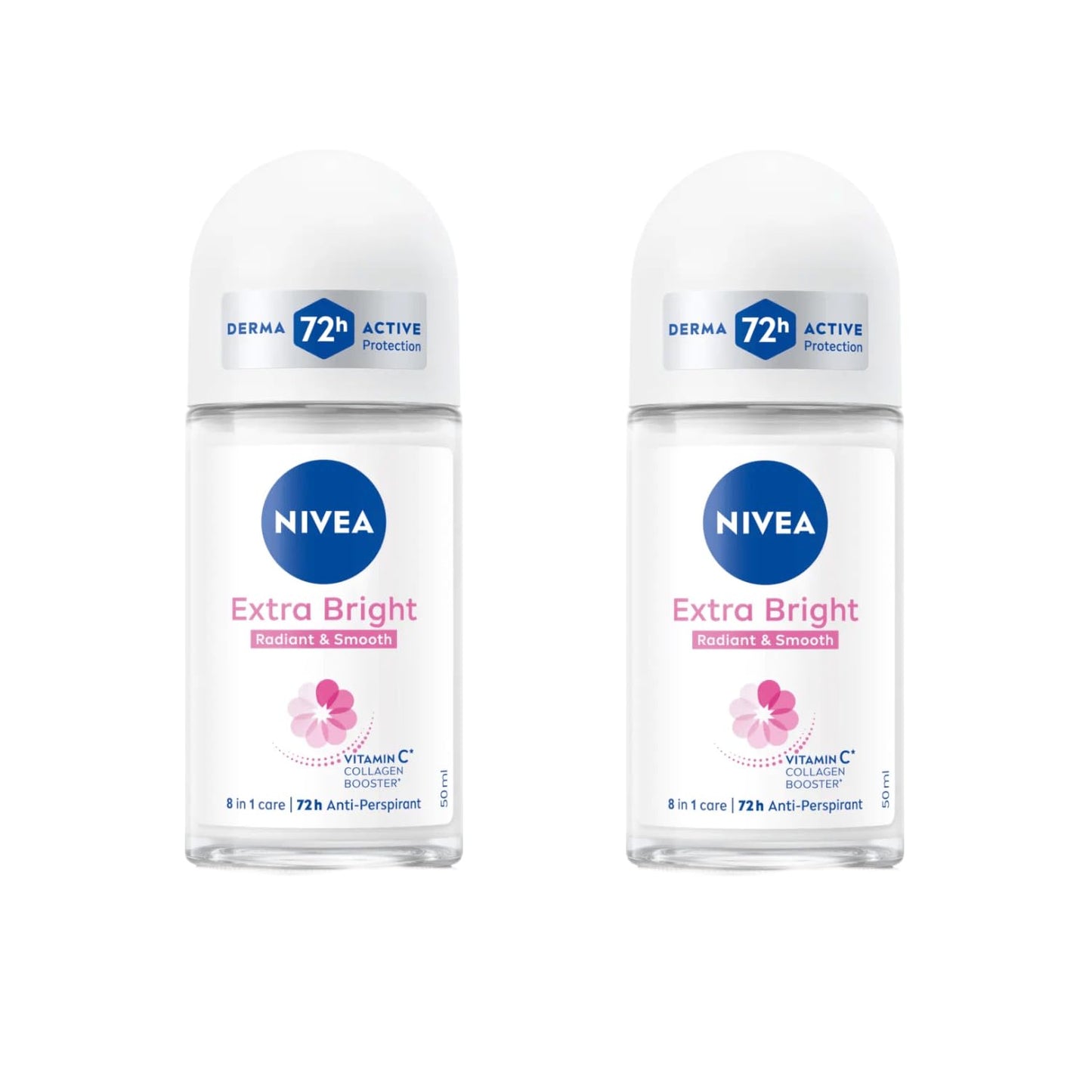 NIVEA Extra Bright 8 Super Food Vitamin C Collagen Booster Underarm Roll-On Deodorant, Alcohol-Free, 72HR Odor Protection, Smooth & Bright Skin, 50ml Beauty and Personal Care NIVEA