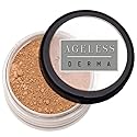 Ageless Derma Mineral Face Powder Foundation Makeup. Natural Full Coverage Loose Foundation with Vitamin and Green Tea. Made in USA Beauty & Personal Care Ageless Derma