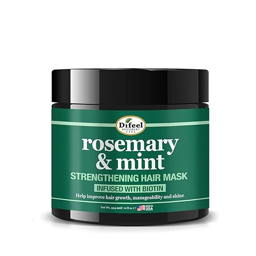 Difeel Rosemary and Mint Strengthening Hair growth Mask with Natural Rosemary Oil and Biotin 12 oz. Beauty & Personal Care Difeel