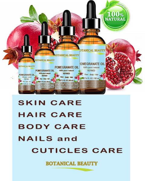 Botanical Beauty POMEGRANATE OIL 100% Pure Natural Refined Cold-pressed Carrier oil 1 Fl oz 30 ml for Face, Skin, Body, Hair, Lip, Nails. Rich in Beauty & Personal Care Botanical Beauty