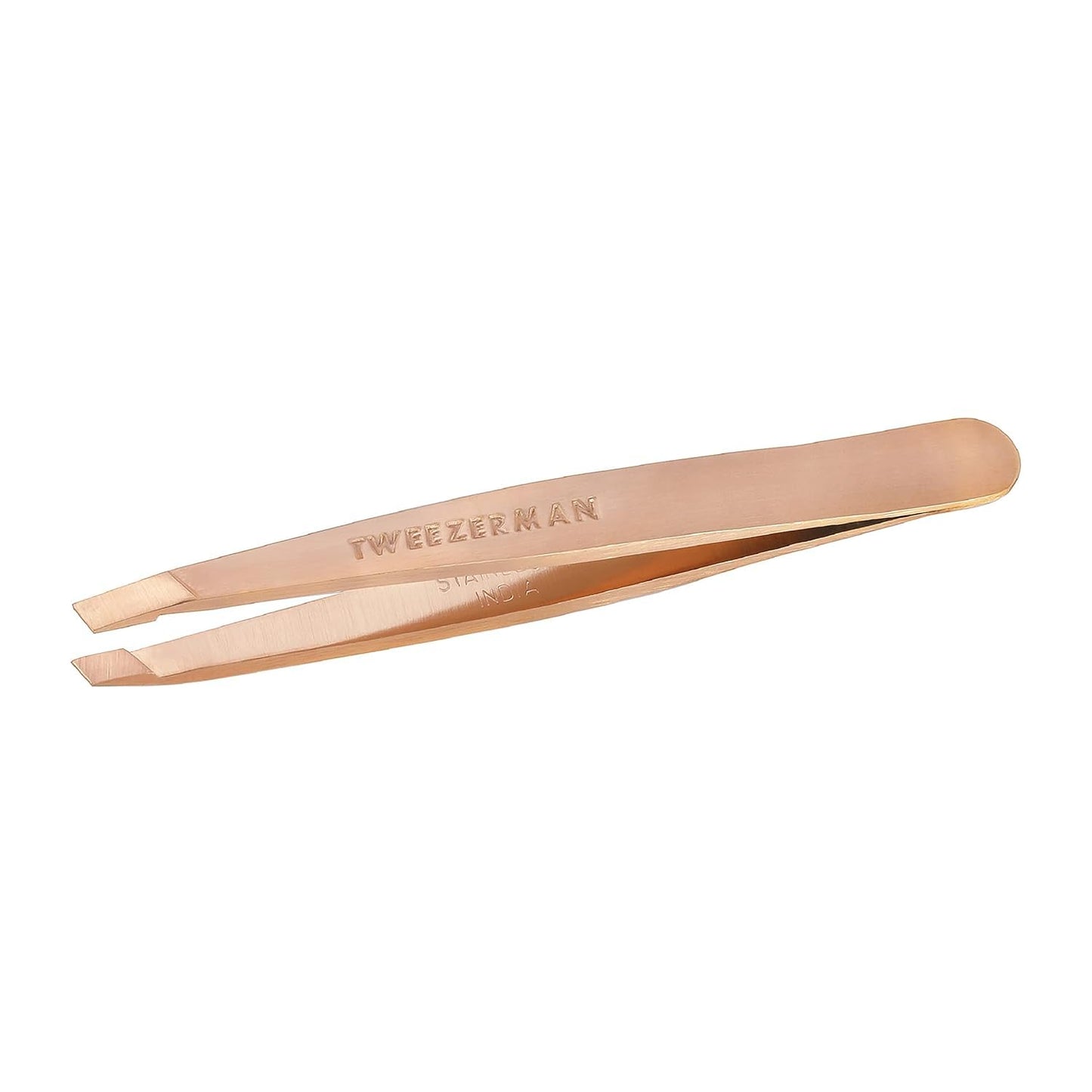 Tweezerman Rose Gold Mini Slant Tweezer - Tweezers for Eyebrows, Travel Tweezers for Eyebrows, Facial Hair Beauty & Personal Care Tweezerman
