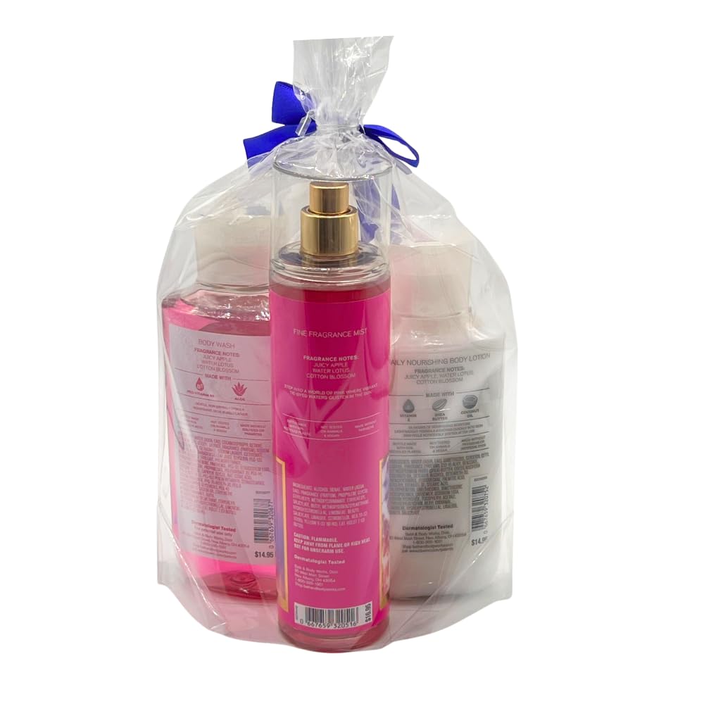Bath & Body Works PINK TIE DYE - 3pc Bundle - Fine Fragrance Mist, Body Lotion, and Shower Gel Gift set with a Blue Bow for Holidays - LIMITED EDITION Beauty and Personal Care Bath & Body Works