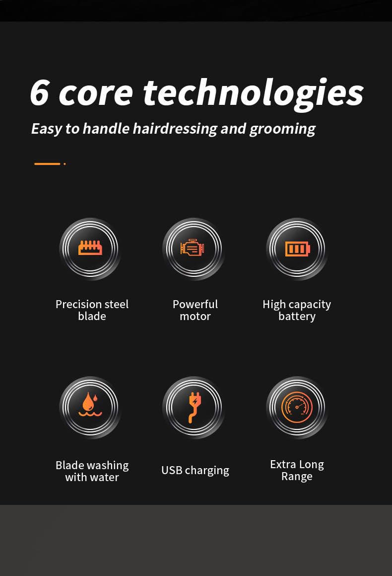 Professional Hair Clippers for Men, Cordless Barber and Trimmer Set with LED Display, 3 Limit Combs, Fade Haircut Kit, Electric Cut Machines Beauty and Personal Care QDKVTNDJZ