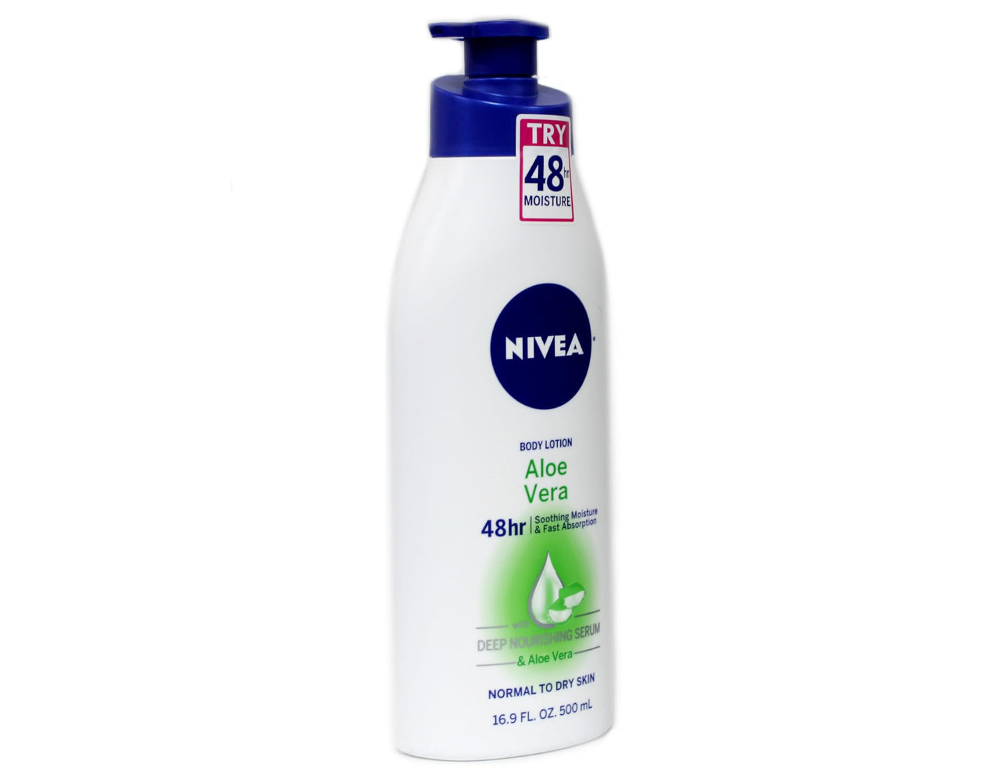 NIVEA Lotion Aloe Vera 48 Hour 16.9 Ounce Pump (500ml) (2 Pack) Beauty & Personal Care NIVEA