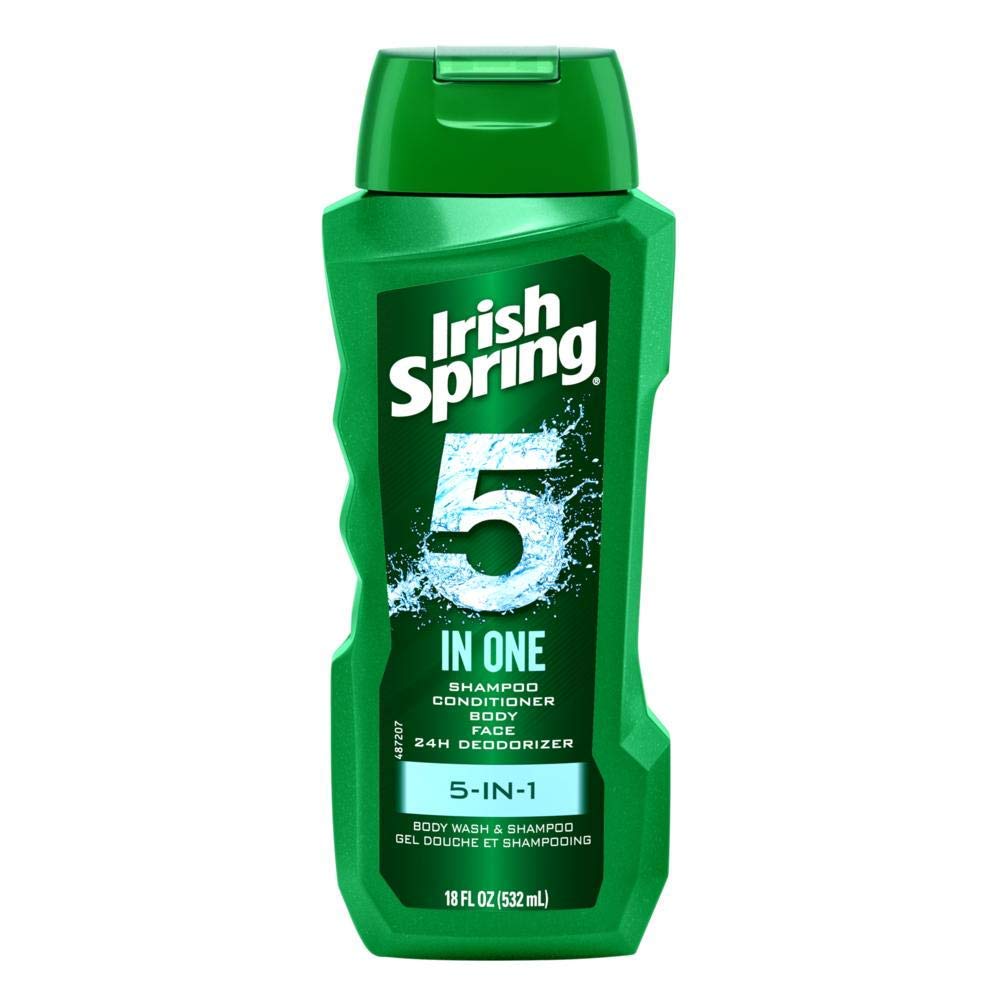 Irish Spring Body Wash & Shampoo - 5 in 1 - Net Wt. 18 FL OZ (532 mL) Per Bottle - Pack of 3 Bottles Beauty & Personal Care Irish Spring