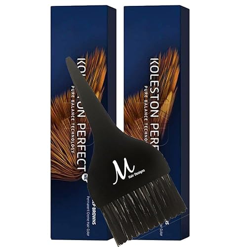 Koleston Perfect ME+ 8/7 Light Blonde/Brown Permanent Hair Color Creme 2 Ounce (Pack of 2) With Tint Brush - Long-Lasting Gray Coverage - Use Beauty & Personal Care M Hair Designs