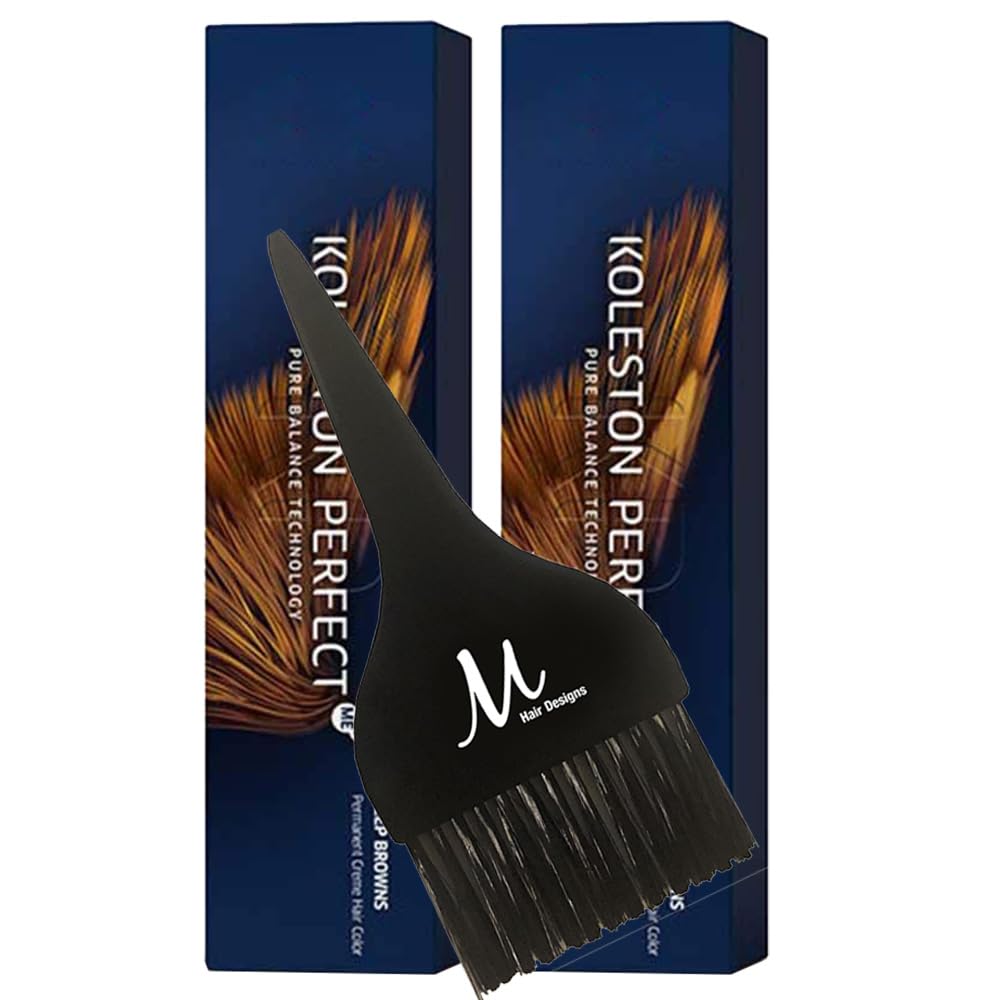 Koleston Perfect ME+ 5/75 Light Brown/Brown Red-Violet Permanent Hair Color Creme 2 Ounce (Pack of 2) With Tint Brush - Long-Lasting Gray Coverage Beauty & Personal Care M Hair Designs