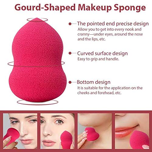 EDA LUXURY BEAUTY PINK Beauty Sponge - Super Soft & Smooth Makeup Sponge, Liquid, Foundation, Concealer, Cream, Powder Applicator - Gourd Shape Makeup Beauty & Personal Care EDA LUXURY BEAUTY