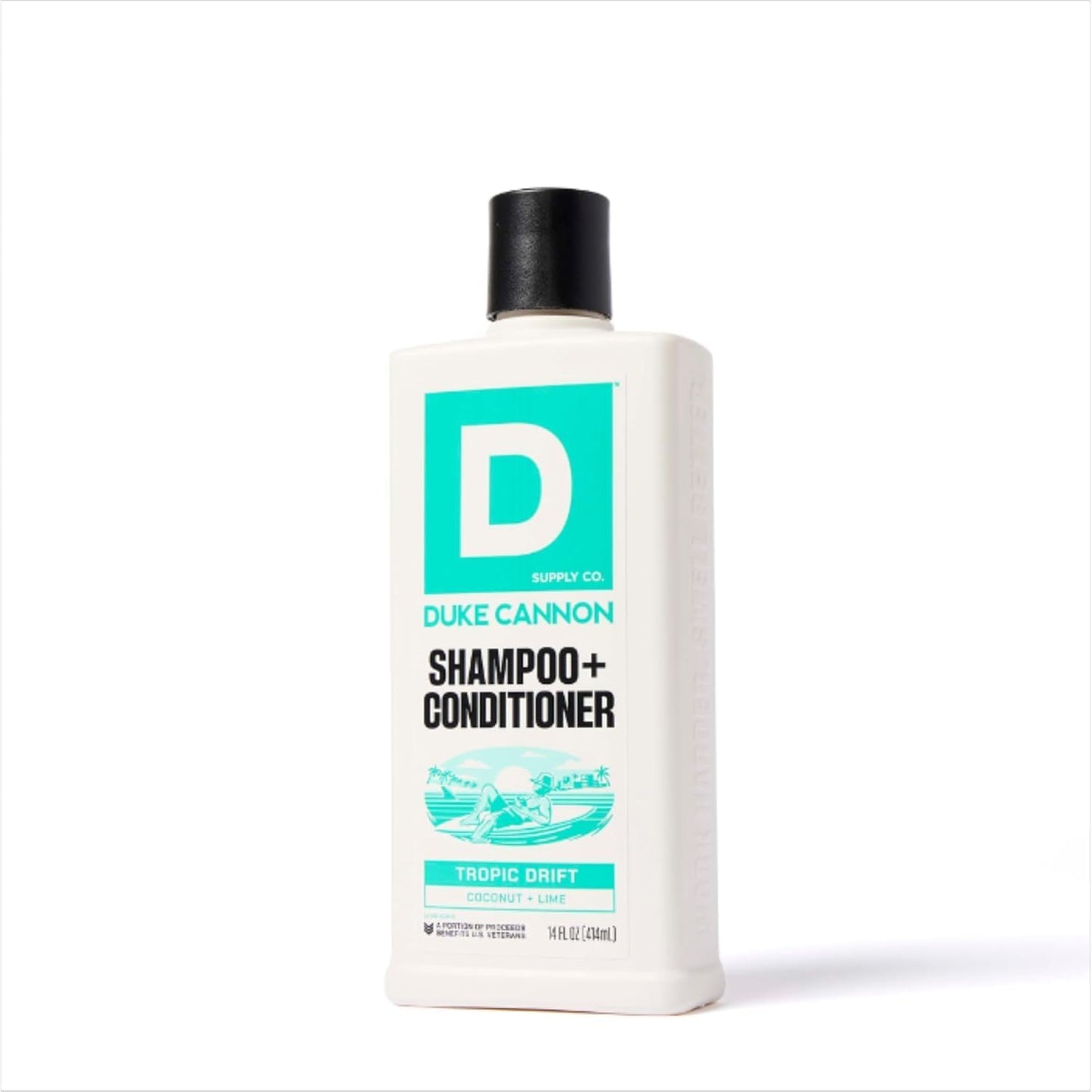 Duke Cannon Supply Co. Tropic Drift 2-in-1 Shampoo and Conditioner for Men - 14 fl oz - Coconut + Lime Scent - Made with Tea Tree Oil & Menthol Beauty & Personal Care Duke Cannon Supply Co.