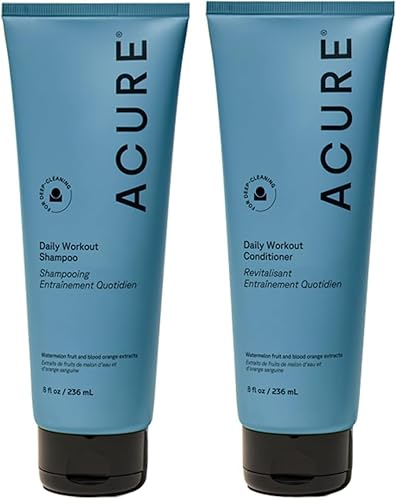 Acure Daily Workout Watermelon Shampoo & Conditioner - Lightweight Hydrating & Clarifying Shampoo and Conditioner for Women & Men w/Oily, Damaged Hair Beauty & Personal Care Acure