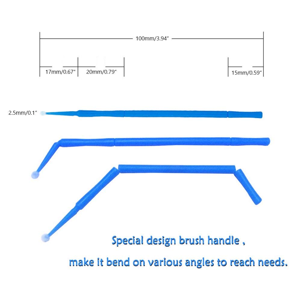 Yimart 400pcs Blue Regular Size 3mm Reusable Mascara Applicator Individual Eyelash Extension Microbrushes Makeup Tools Beauty & Personal Care Yimart