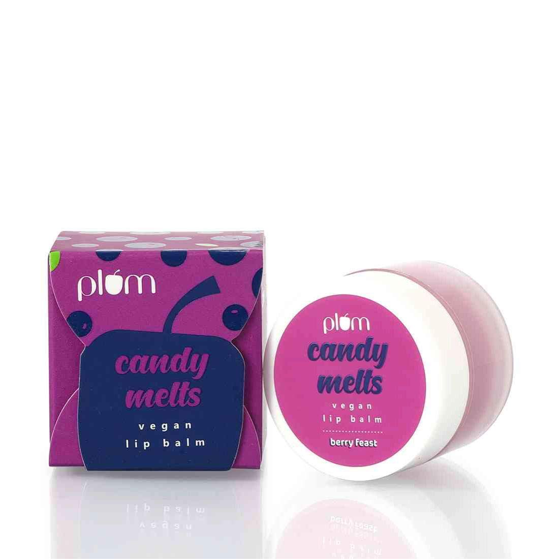 Plum Candy Melts Vegan Lip Balm - Berry Feast - With Natural Uv Protection, Ultra Moisturization & Added Shine For Lips - 100% Cruelty Free Beauty and Personal Care Plum