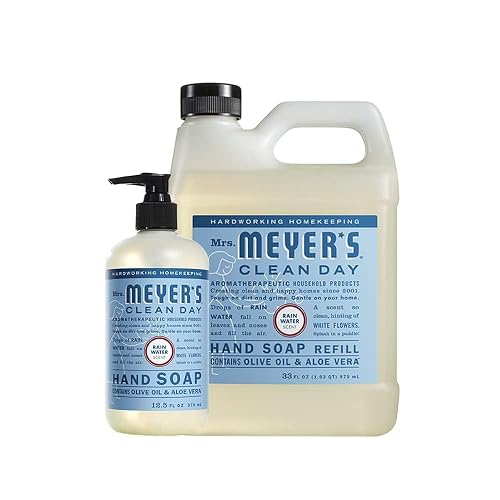 Mrs. MEYER'S Liquid Hand Soap, Rainwater Scent, Set includes 33 oz. Refill & 12.5 oz. bottle Beauty & Personal Care Mrs. MEYER'S