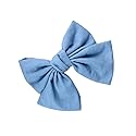 Blue Denim Hair Clip Pin Bow Girls Blue Jeans HairClip Girls Large Bows HairPin BW01 (Light Blue) Beauty & Personal Care BBTDIN