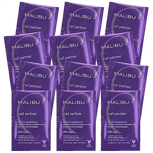 Malibu C Curl Partner Wellness Remedy (12 Packets) - Removes Mineral Build up for Healthier + Bouncier Curly Hair - Contains Gentle Antioxidants Beauty & Personal Care Malibu C