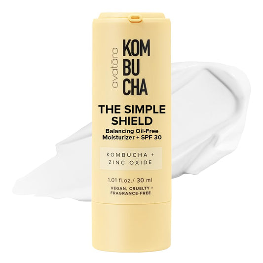 Avatara Kombucha The Simple Shield Face Sunscreen SPF – Zinc Oxide Mineral Moisturizer with BHA & Hyaluronic Acid, Teen Skincare, 1.01 fl oz Beauty & Personal Care Avatara