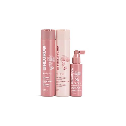Regrow Hair RegrowthTreatment For Women. Full Set Shampoo, Conditioner & Hair Tonic, For Thicker Fuller Hair, With Caffeine Biotin & Niacinamide Beauty & Personal Care REGROW