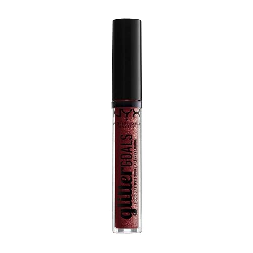 NYX PROFESSIONAL MAKEUP Glitter Goals Liquid Lipstick - Crystal Crush, Plum With Gold Glitter Beauty & Personal Care NYX PROFESSIONAL MAKEUP
