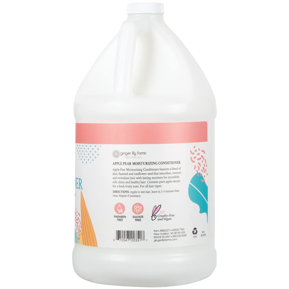 Ginger Lily Farms Botanicals Moisturizing Conditioner for Dry Hair, 100% Vegan & Cruelty-Free, Apple Pear Scent, 1 Gallon Refill (128 fl oz) Beauty & Personal Care Ginger Lily Farms