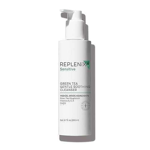 Replenix Green Tea Gentle Soothing Facial Cleanser, Medical-Grade Sensitive Skin Face Wash, Now with New & Improved Packaging (6.7 fl. oz) Beauty & Personal Care Replenix