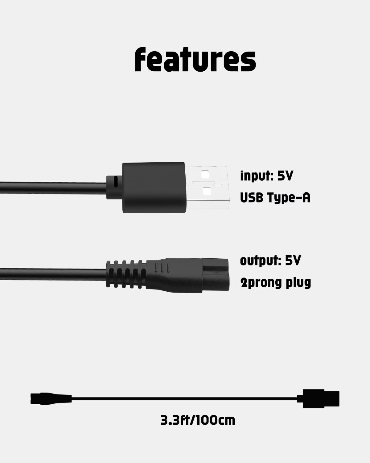 uijino Manspot Charger Cable Compatible with Manspot Trimmer HCW003A, 5V Charger for Manspot Trimmer Charger, 3.3ft Power Cord Beauty and Personal Care uijino