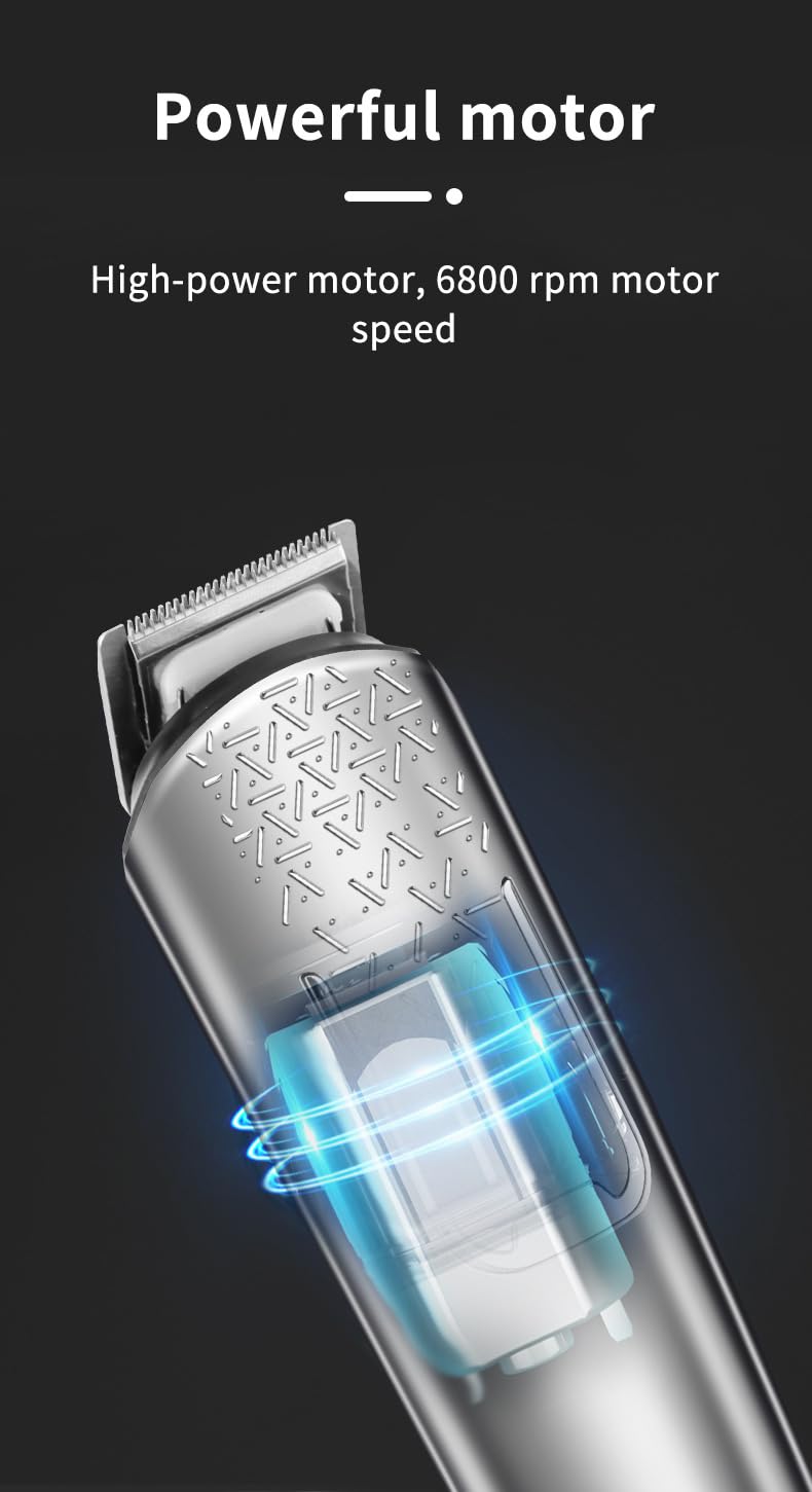 QDKVTNDJZ 5 in 1 Multifunctional Grooming Kit with LED Digital, 6500rpm Motor,Precision Cordless Hair/Beard Trimmer Waterproof IPX6 for Beard, Hair Beauty and Personal Care QDKVTNDJZ