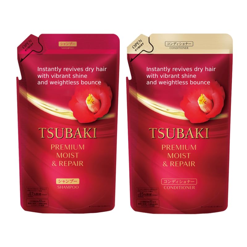 Bundle Moist Repair Tsubakii Shampoo and Conditioner Refill Set - Camellia Oil - Moisturizes, Protects Dry Damaged Hair, 300ml+300g Beauty & Personal Care SOFIA BY ODE