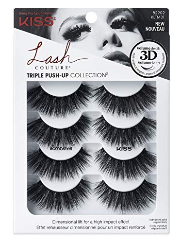 Kiss Lash Couture Triple Push-Up Collection Bombshell (Pack of 2) Beauty & Personal Care KISS