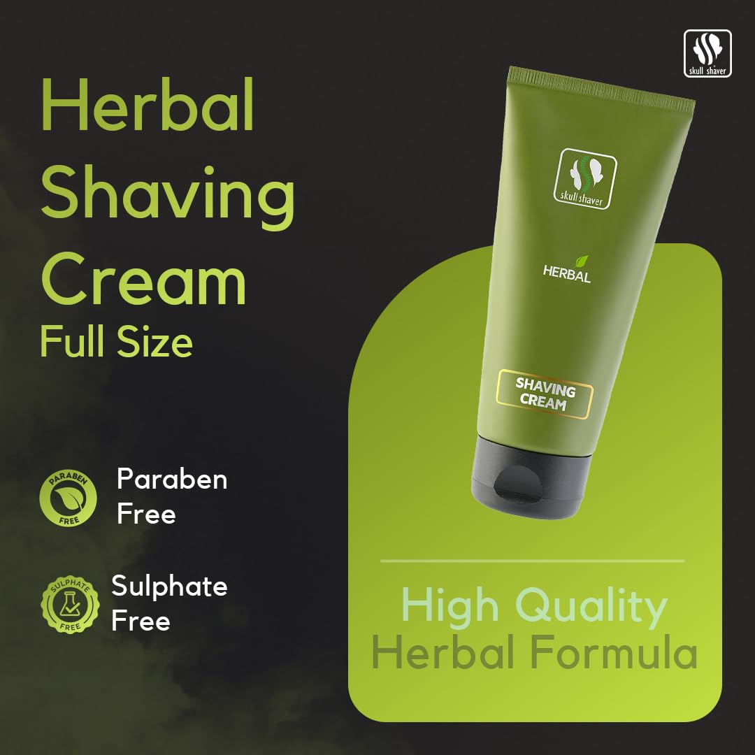 Skull Shaver Herbal Shaving Cream - Hydrates Skin - Suitable for All Skin Types - Prevents Post-Shave Irritation - Plant-Based Formula - Menthol Beauty and Personal Care Skull Shaver