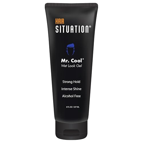 Hair Situation Mr. Cool Wet Look Strong Hold Hair Styling Hair Gel, High Shine, Anti-Humidity Shield, Anti-Frizz Fly Away, Alcohol-Free, No Flake Beauty & Personal Care Hair Situation