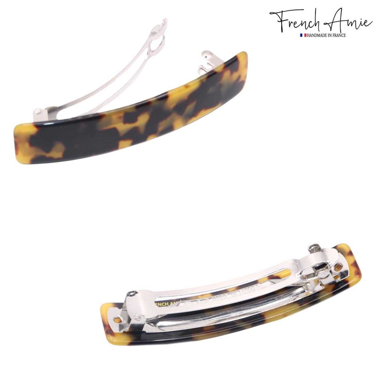 French Amie Oblong Handmade 3.5" Celluloid No Slip Hair Clip Barrette for Women, Made in France (Tokyo Shell) Beauty & Personal Care French Amie