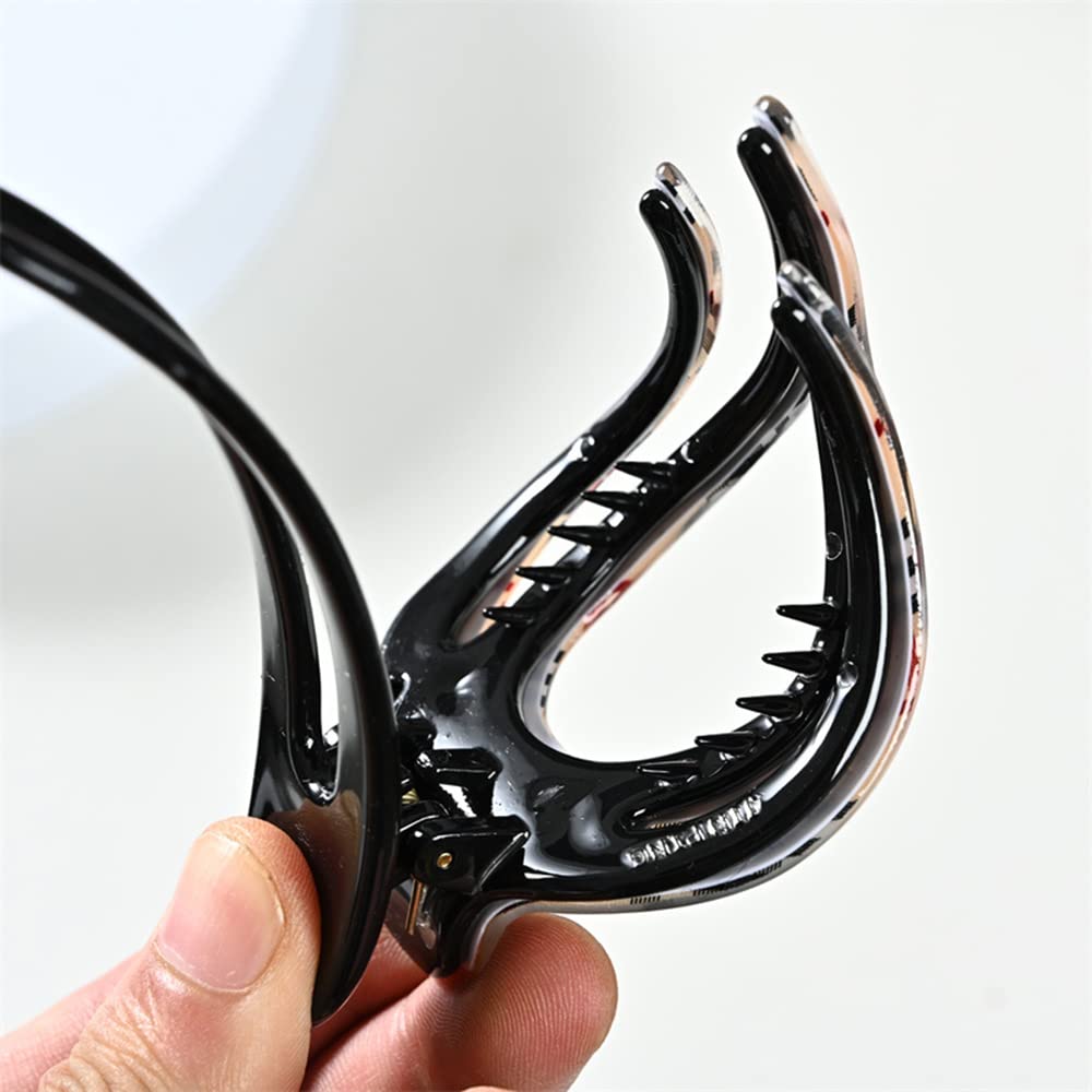 Yusier 2pcs Heart Duckbill Clip French Curved Flat Hair Clip Non-Slip Barrettes for Thick Hair Bun Hair Clip Unique Hair Accessories for Women (Rock Beauty & Personal Care Yusier