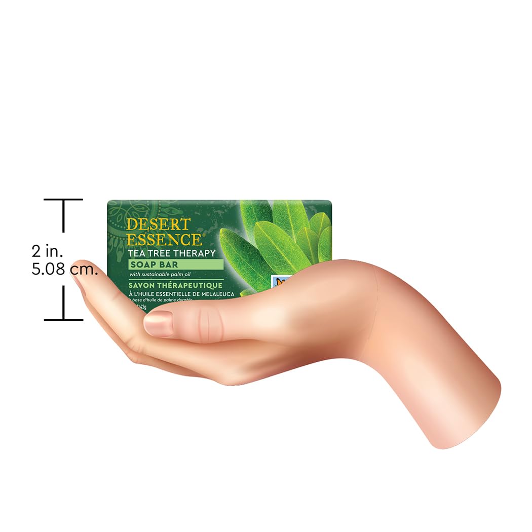 Desert Essence Tea Tree Therapy Cleansing Bar Soap - 5 Ounce - Therapeutic Skincare - All Skin Types - Jojoba Oil - Aloe Vera - Palm Oil - Moisturizes Beauty & Personal Care Desert Essence
