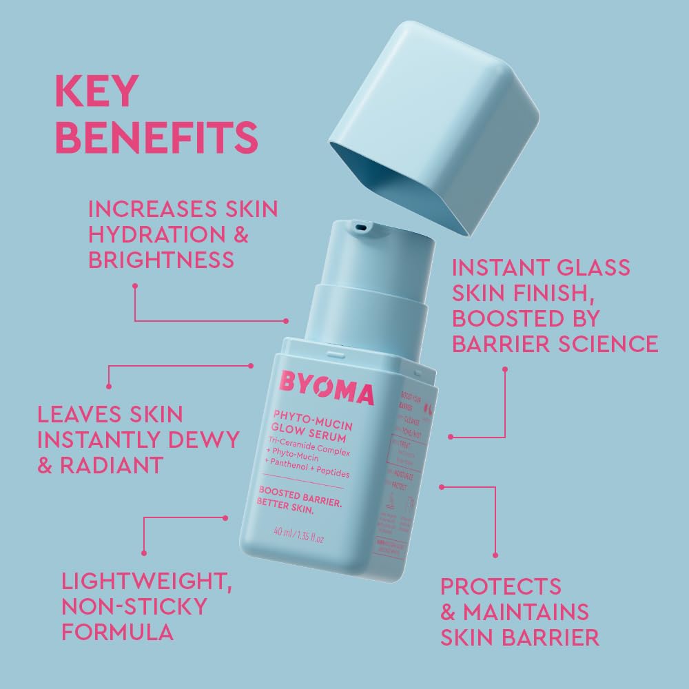 BYOMA Phyto-Mucin Glow Serum - Mucin Face Serum for Glass Skin - Plumps, Primes + Hydrates - Flawless Primer and Makeup Base - Strengthens Skin Beauty and Personal Care BYOMA