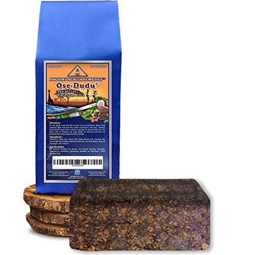 Organic, Anti-Bacterial, Anti-Fungal OSE-DUDU AFRICAN BLACK SOAP 1 LB (16 oz) BLOCK. Authentic, Handmade, Unscented Raw Best For Acne, Anti-Aging Beauty & Personal Care ANCIENT HEALTH REMEDIES