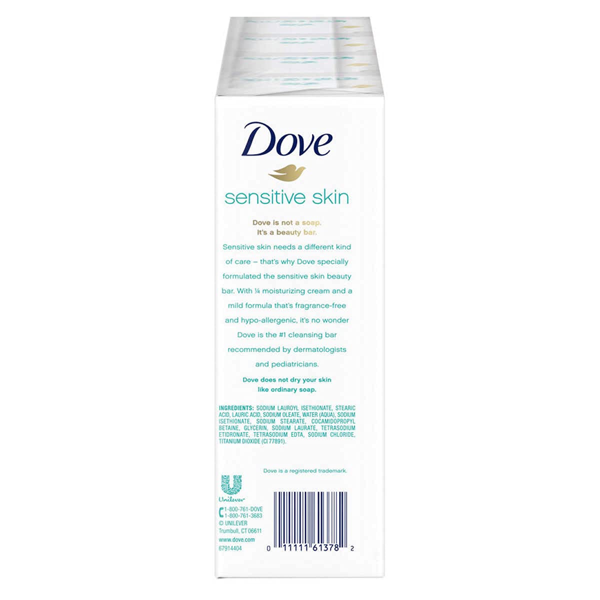 Unilever Dove Sensitive Bar 3 75 oz 16 Bars Beauty & Personal Care Unilever
