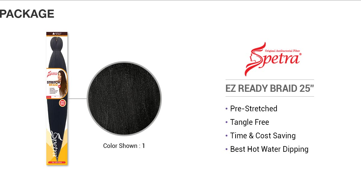 Amore Mio Synthetic Hair Braids Pre-Stretched EZ Ready Braid 25" (1-pack, 2)