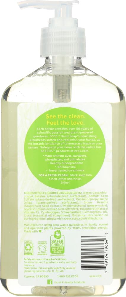 EARTH FRIENDLY SOAP HAND LIQ LEMONGRASS, 17 OZ, PK- 1 Beauty & Personal Care Earth Friendly Products