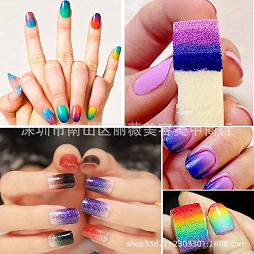 Art&Beauty 12Pcs Gradient Shaped Nails Soft Sponges for Color Fade Manicure Nail Art Tools Beauty & Personal Care Art&Beauty